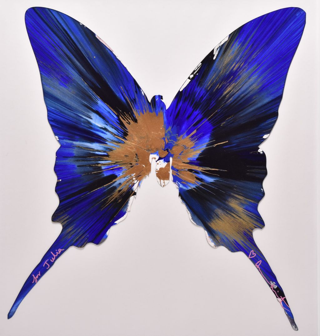 Damien Hirst’s ‘Butterfly Spin’ sold for £1,900. Halls
